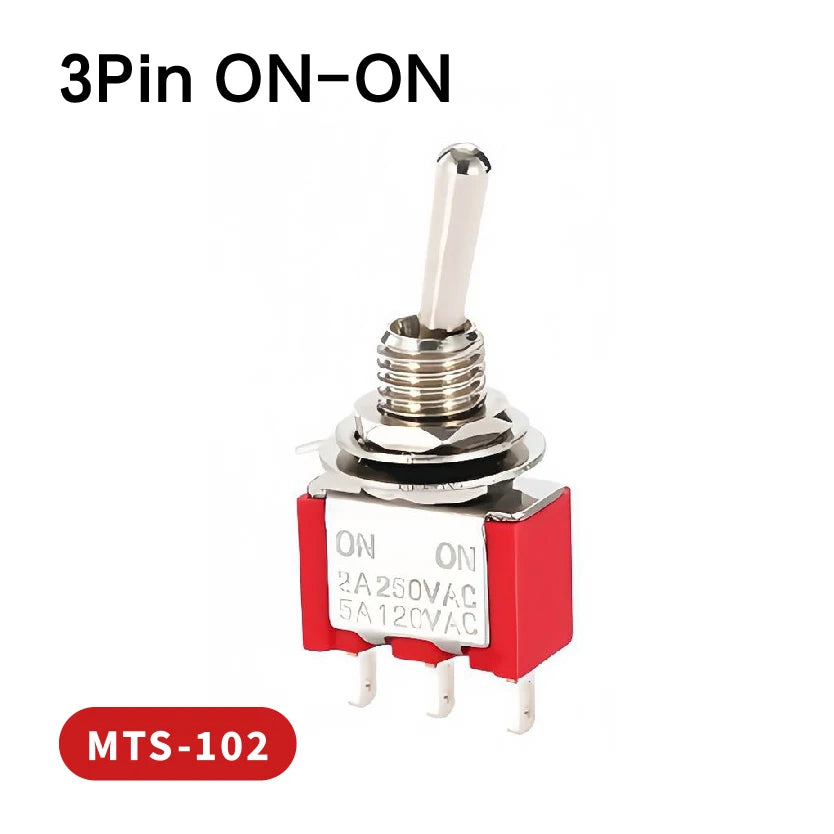 Mini Toggle Switches 6mm SPDT ON-OFF-ON 3/6 Pin with Sealed Caps for DIY Electronics and Control Panels