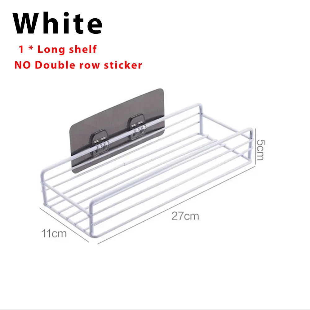 Toilet Storage Rack Bathroom Shelf No-Drill Corner Shelf Shower Wall Mounted Shelf Bracket Bathroom Accessory Organizer Shampoo