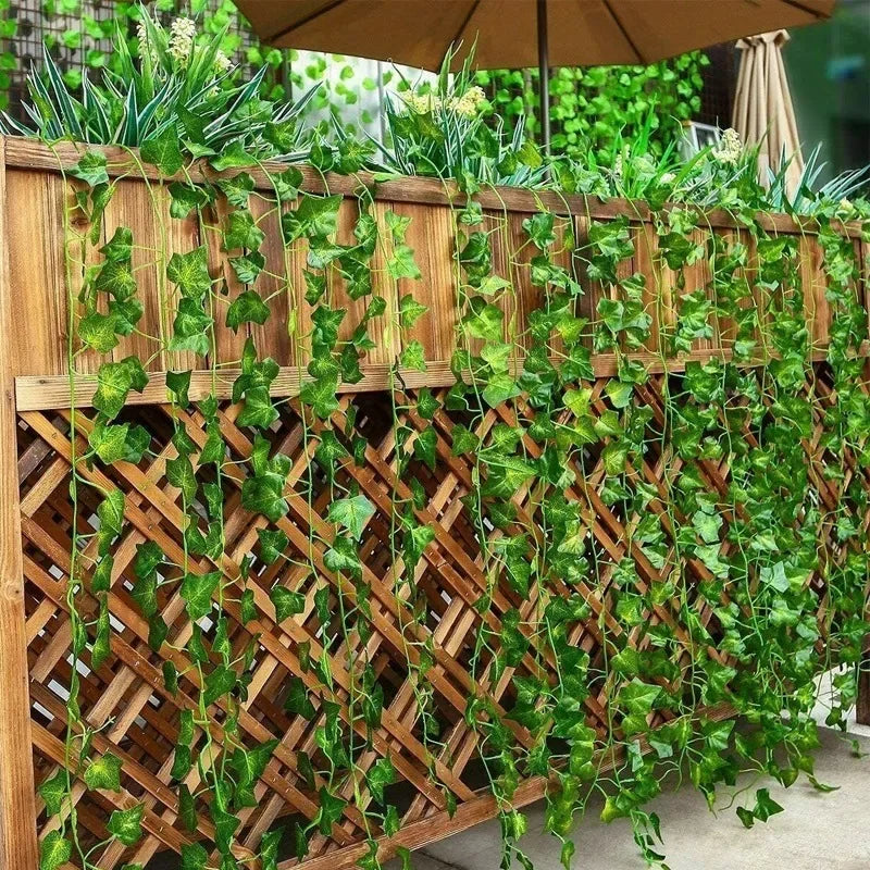 120/2m Artificial Ivy Leaf Rattan Creeper Leaves Vine Hanging Garland DIY Fake Flower Plant Garden Wedding Party Home Decoration