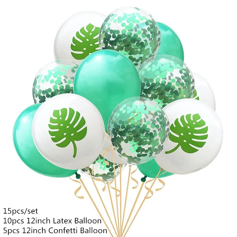 Hawaiian Artificial Tropical Palm Leaves Plant Summer Luau Aloha Jungle Theme Party Decoration Wedding Birthday Home Table Decor