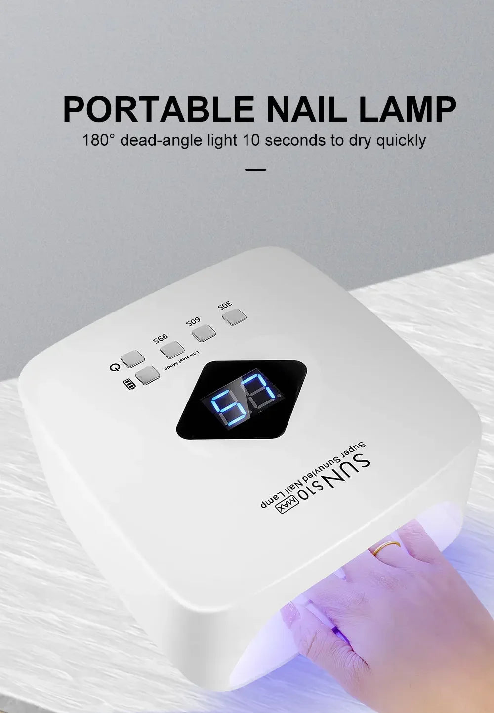 Professional Rechargeable UV LED Nail Lamp Cordless UV Light for Gel Nail Machine with Removable Bottom 4 Timer SettingNail Tool