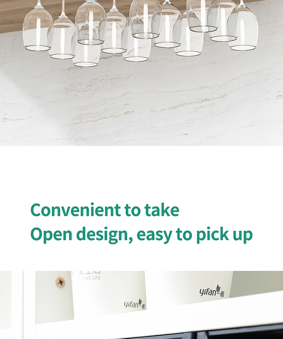 Kitchen Cabinet Free Punching Holder Wine Glass Rack Multi-Function Goblet Classification up Organizer Hanging Holder Shelf