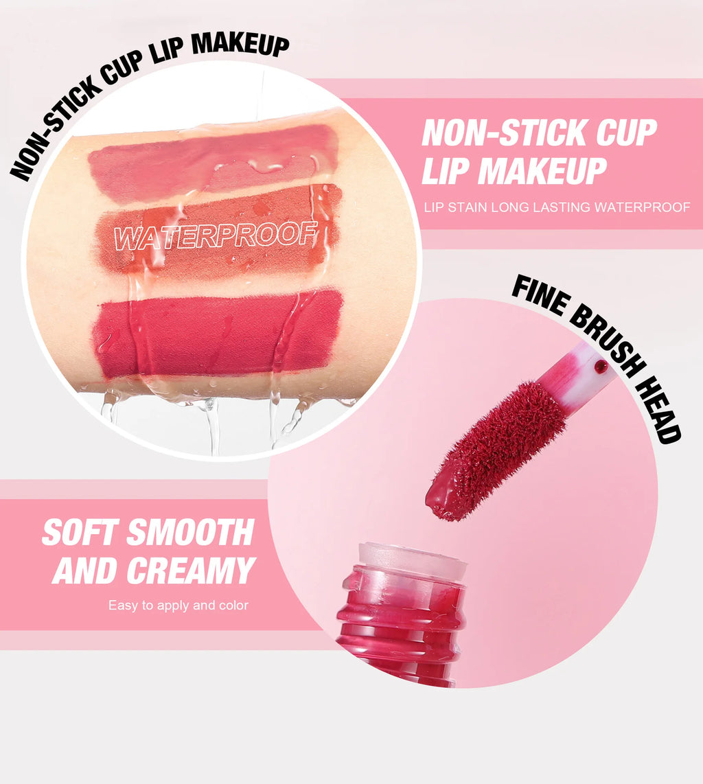 4 Pcs Lip Gloss Set, Waterproof Non Transfer Shimmer Lipstick, Long Lasting & Easy to Apply Liquid Lip Gloss for Daily Makeup