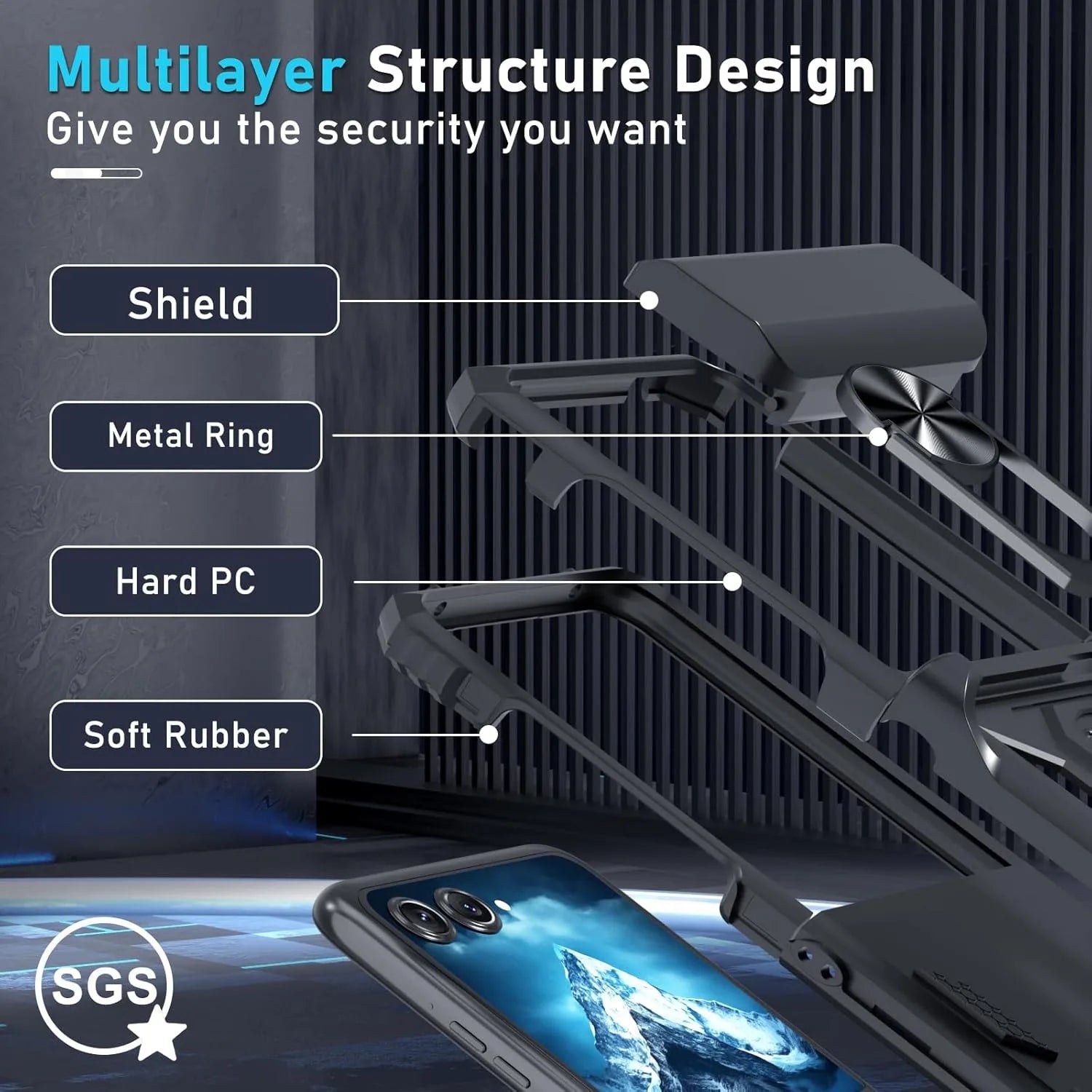 Case For Samsung Galaxy Z Flip 7 5G Z Flip 6 Military Grade Shockproof Heavy Duty Protective Armor Magnetic Kickstand Ring Cover