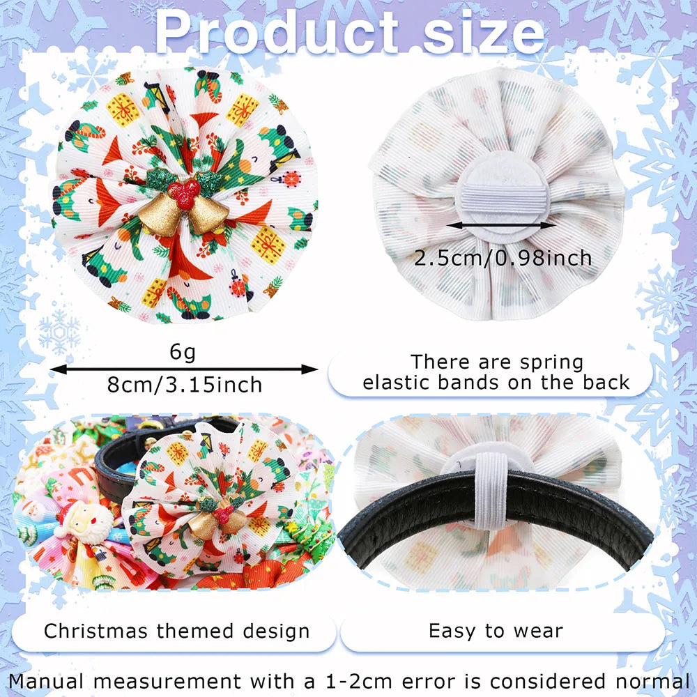 5/10PCS Removable Dog Collars Accessories Christmas Decorate Dog Bow Tie With Elastic Dog Grooming Accessories Pet Supplies