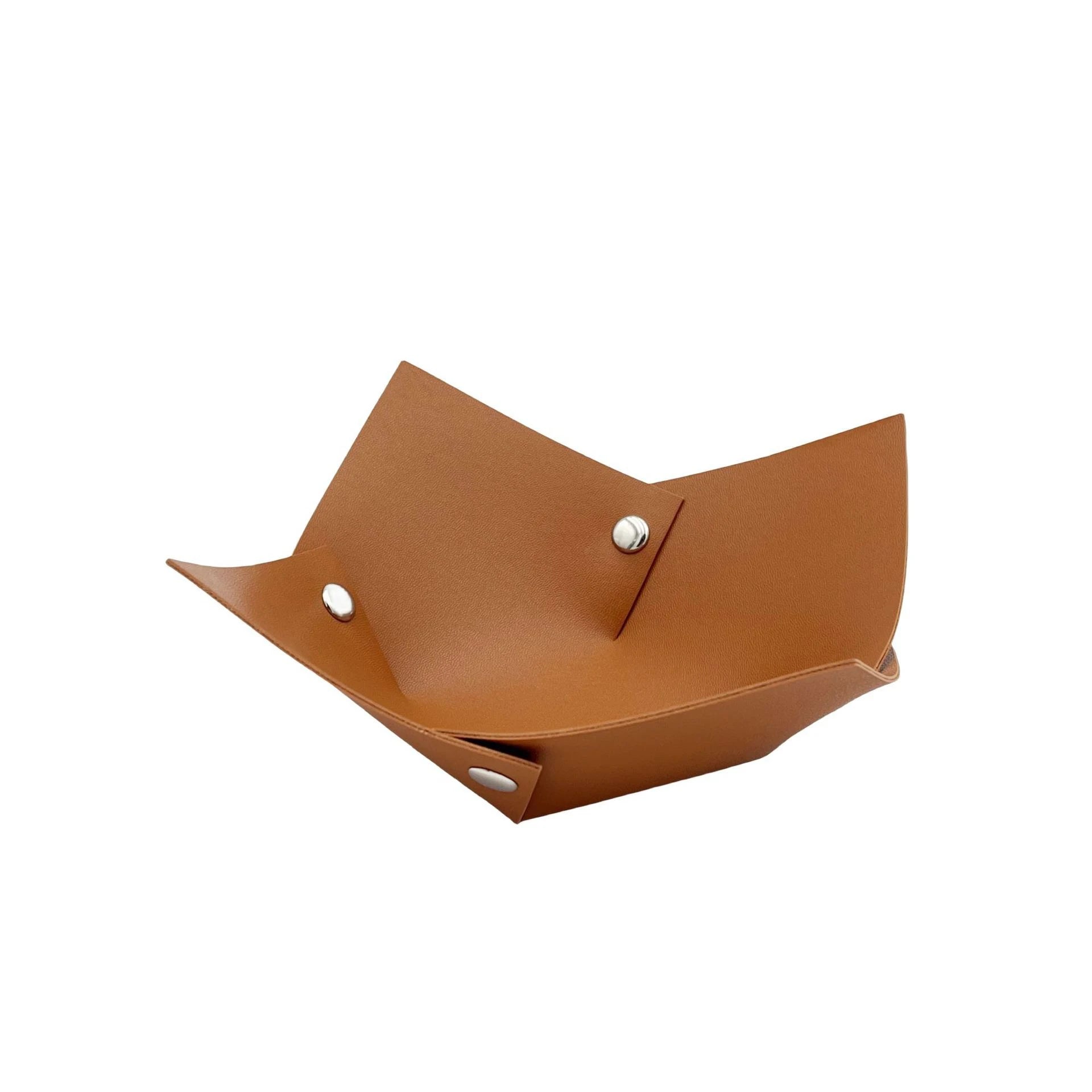 Leather Desktop Storage Box for Living Room Coffee Table Entrance Hall Home Folding Cosmetic Organizer Miscellaneous Items