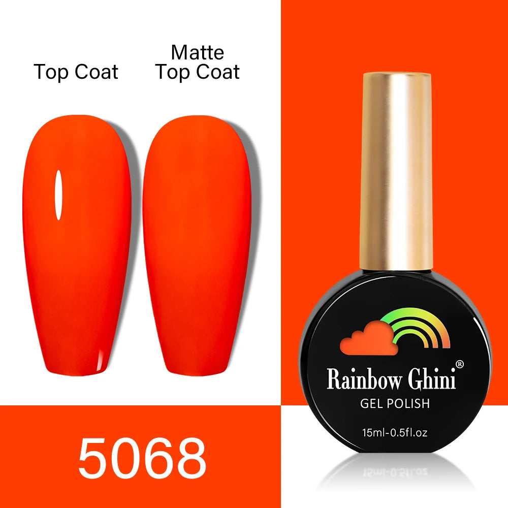 RG HEMA TPO FREE Neon Glitter Gel Nail Polish 15ml Nail Art Manicure Semi Permanent Gel Hybrid Varnishes Top Base Coat UV Nail