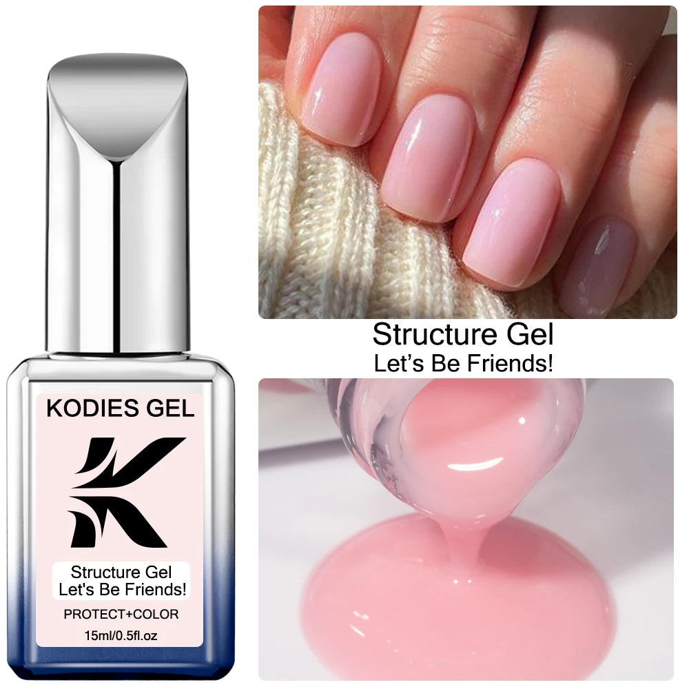 KODIES GEL Milky White Gel Polish Structure Rubber Base Gel Nail Polish 2 IN 1 Milk Opal Semi Permanent Primer Gellak Manicure