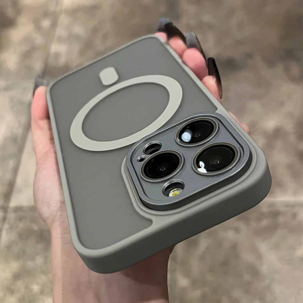 Matte For Magsafe Magnetic Case For iPhone 16 15 Pro Max 14 13 12 11 Frosted Translucent Wireless Charge Shockproof Bumper Cover