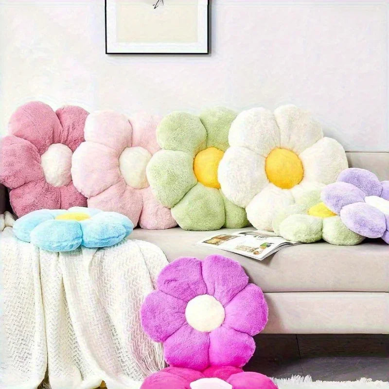 Soft Floral Shaped Plush Pillow-Polyester Fiber Decorative Cushion Charming Cozy Accessory for Living Room & Bedroom Decoration