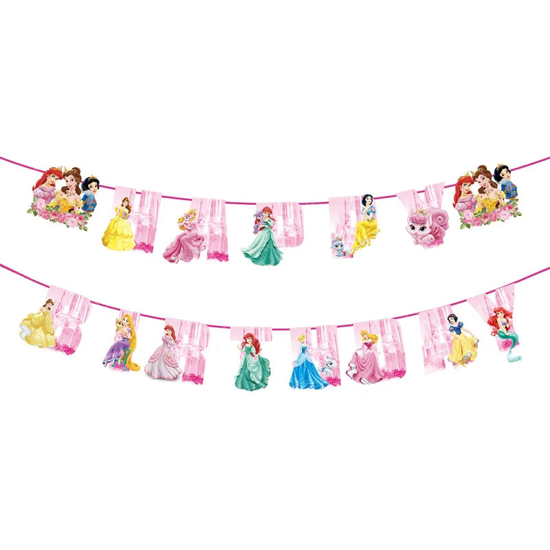 Disney Princess Birthday Party Decorations Girls Child Deco Disney Princess Birthday Plate Napkins Cups Tableware Supplies Setup