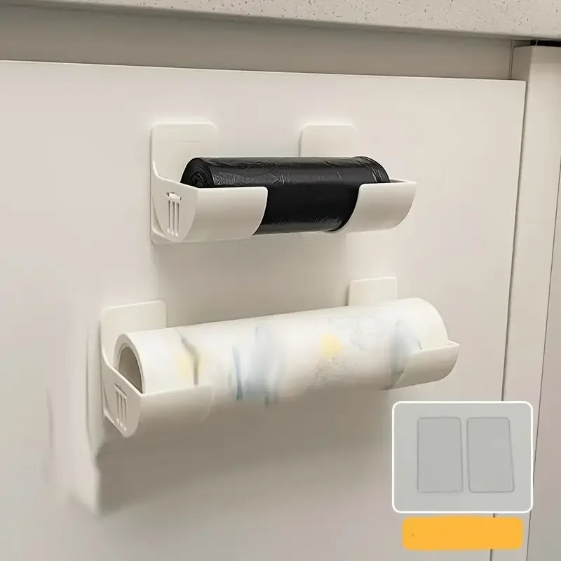 Cabinet Storage Rack 4-pack Punch-free Storage Shelf Kitchen Plastic Wrap Garbage Bag Refrigerator Side Storage Rack