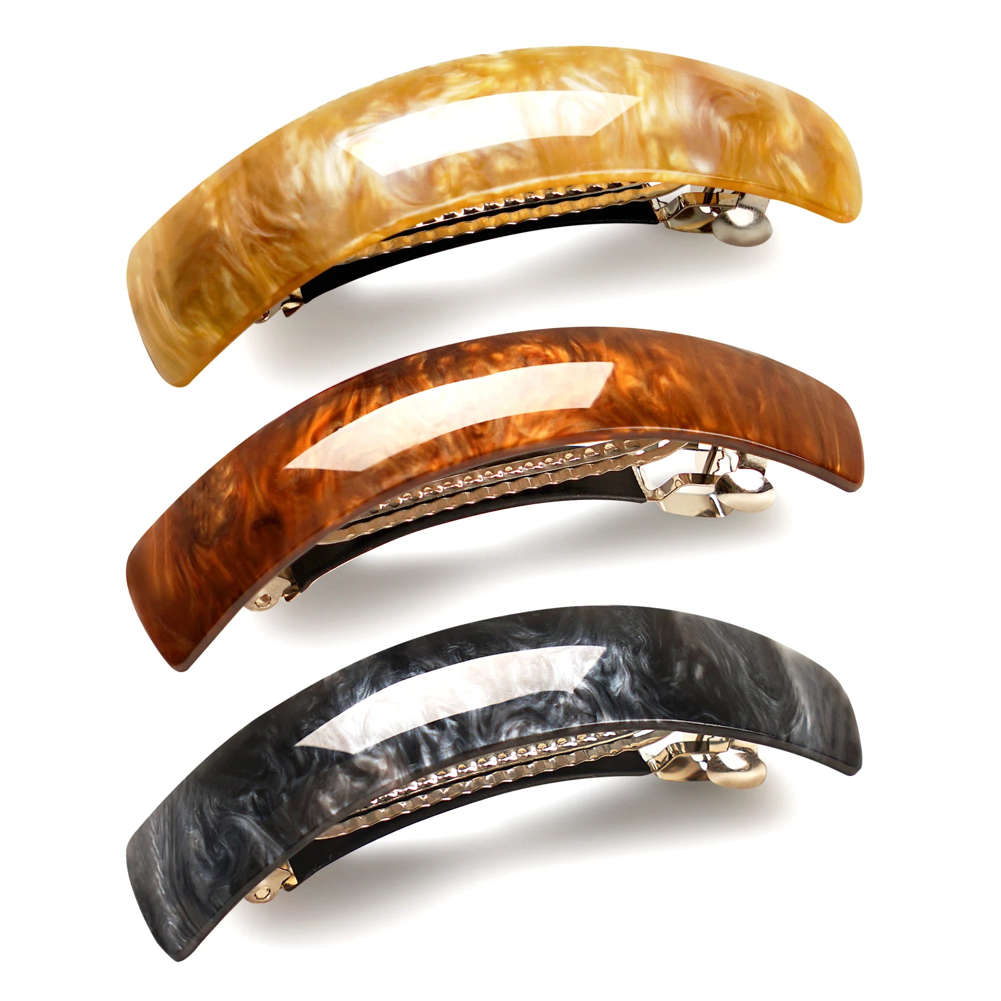 3Pcs Beautiful French Hair Lines Simple Retro Classic Large Snap Barrettes hair accessories ,large hair barrettes for women