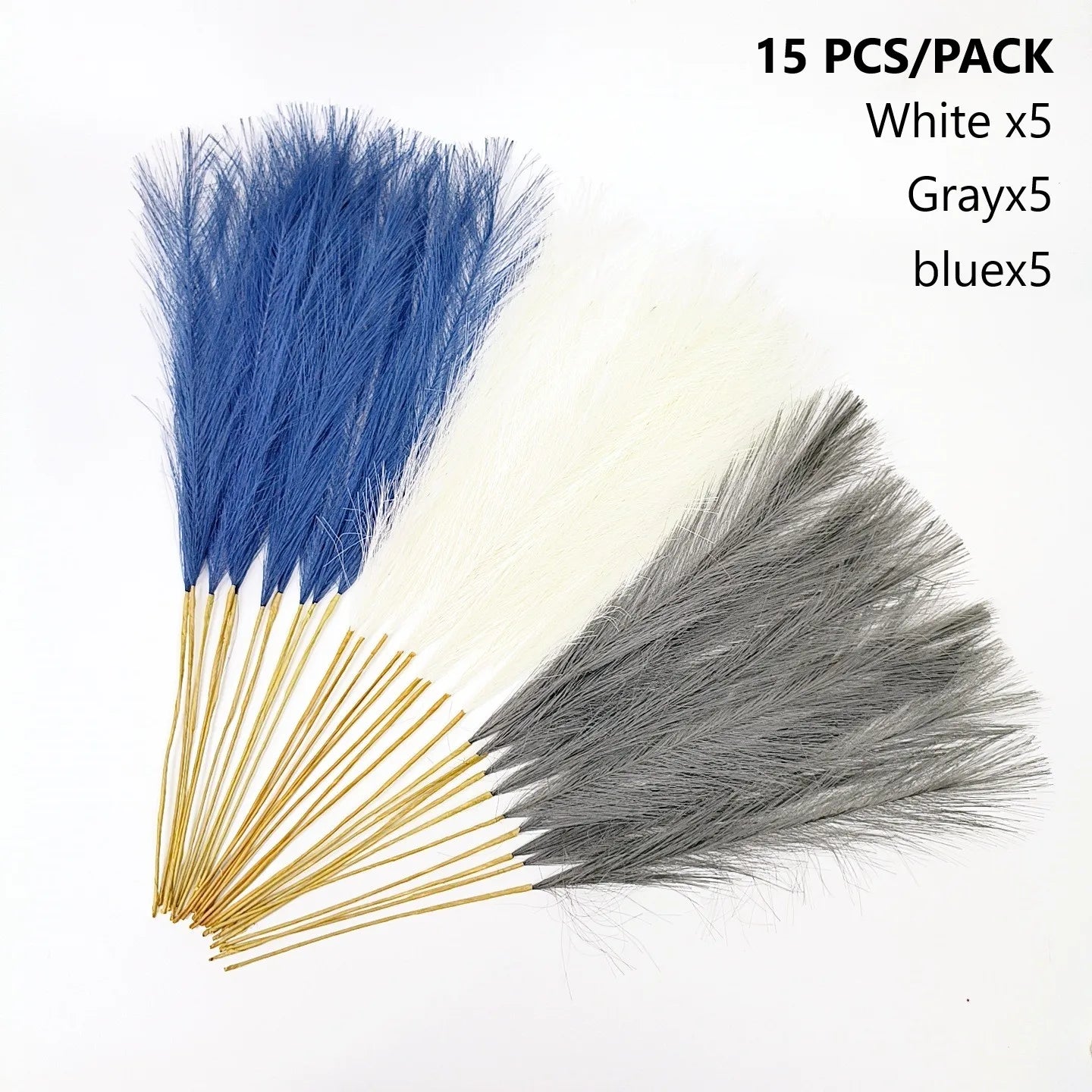 15Pc 55CM Artificial Pampas Grass Decor Bohemian Reed for DIY Floral Table Arrange Flower Wedding Home Christmas Decoration