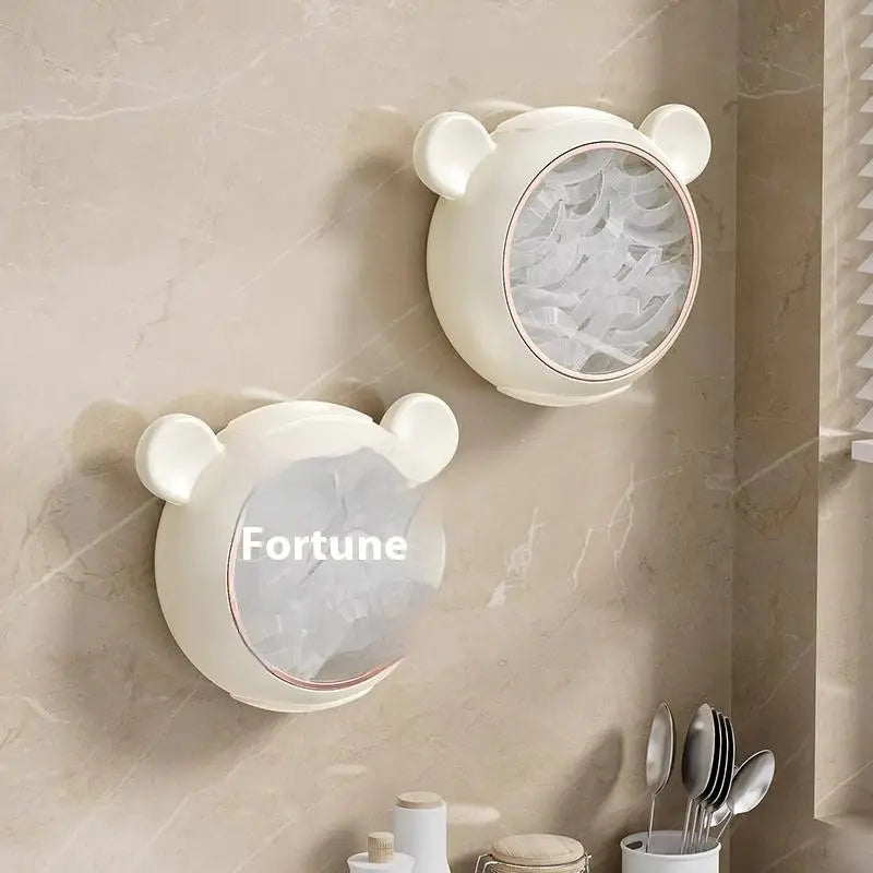 Wall Mounted Dustproof Box Food Cover Wrap Rack Plastic Wrap Storage Box Cling Film Organization Home Kitchen Storage Box Cover