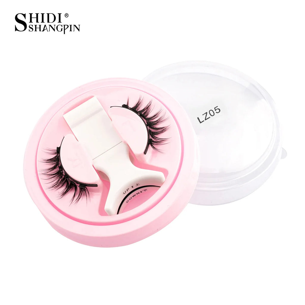 Reusable Magnetic Eyelashes 1 Pair Natural Curly Fluffy Magnetic False Eyelashes No Glue Needed Lashes Makeup with Tweezer Set