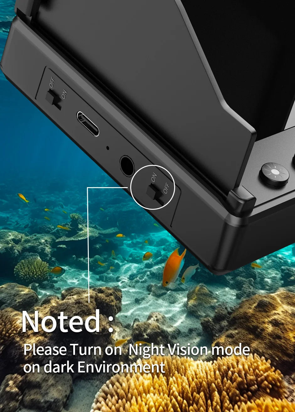 Portable Fish Depth Finder Water Handheld 1080P 4.3 Inch LCD Fish Finder Underwater 120° Fishing Camera With Night Vision