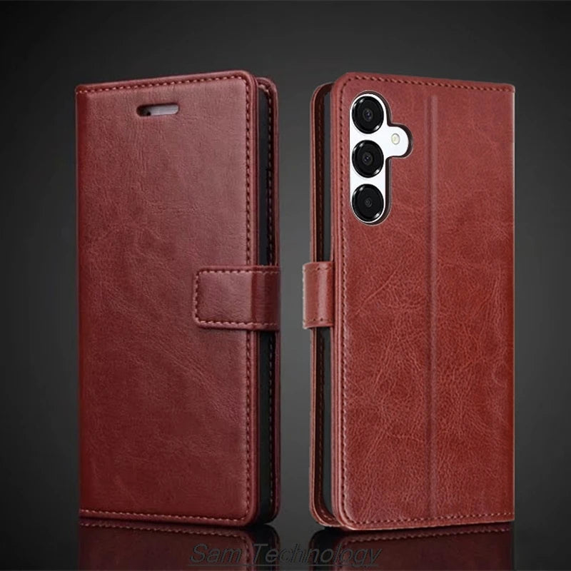 Card Holder Cover Case for Samsung Galaxy A16 Pu Leather Flip Cover Retro Wallet Phone Case Business Capa Fundas Coque