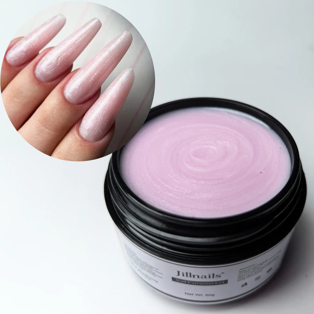 Jillnails Dusty Pink Nude Gel Nail Builder 50G Burgundy Shimmer Builder UV Gel for Nails Extension