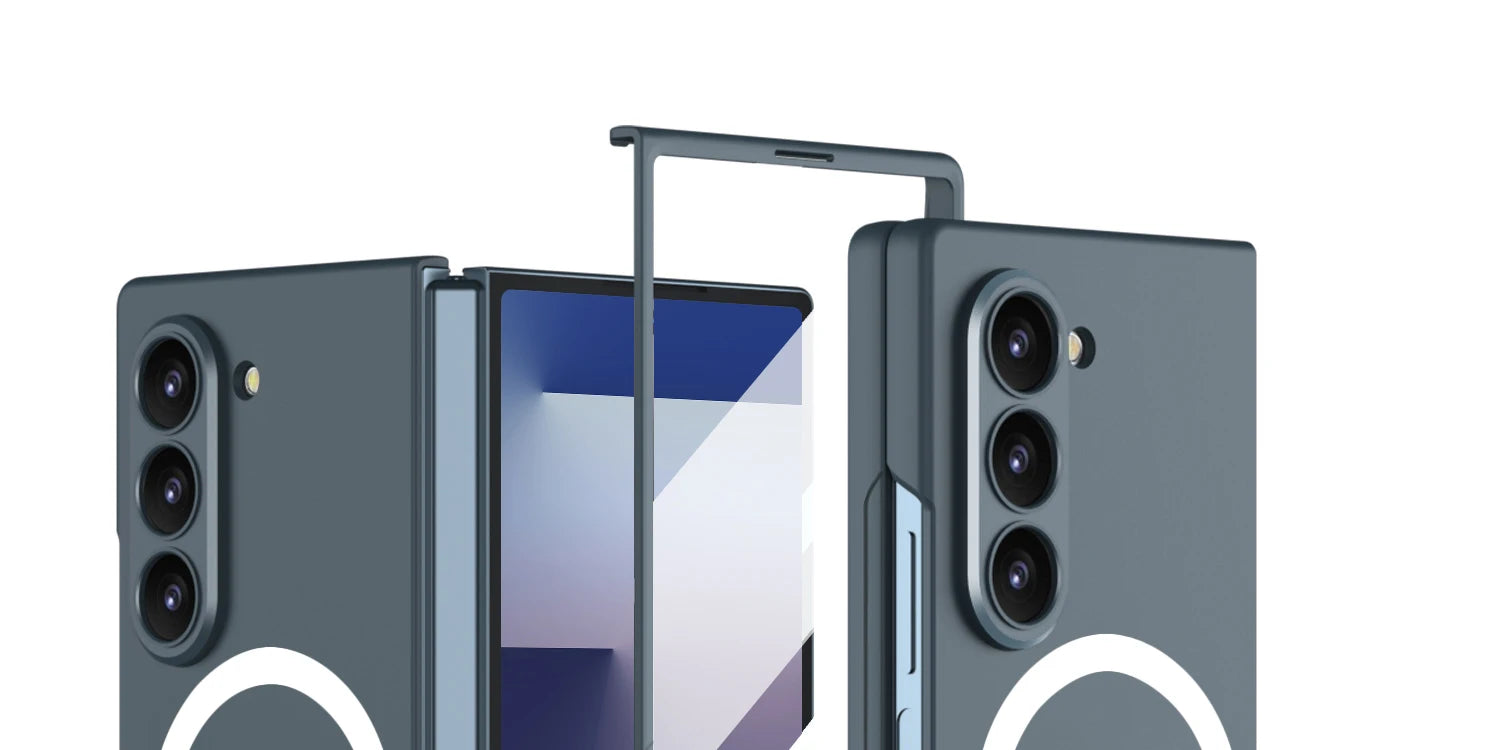 Magnetic Wireless Charging Phone Case For Samsung Galaxy Z Fold 7 6 5 Ultra-thin With Glass Film Z Fold7 Fold6 Protective Cover