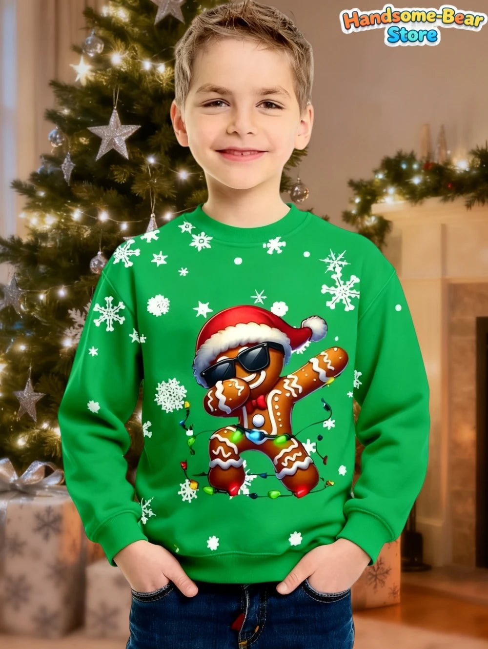 Children's Hoodies Santa Claus Christmas Print Girl Clothes Cute Cartoon Pullover Sweatshirt Casual Loose Children's Clothing