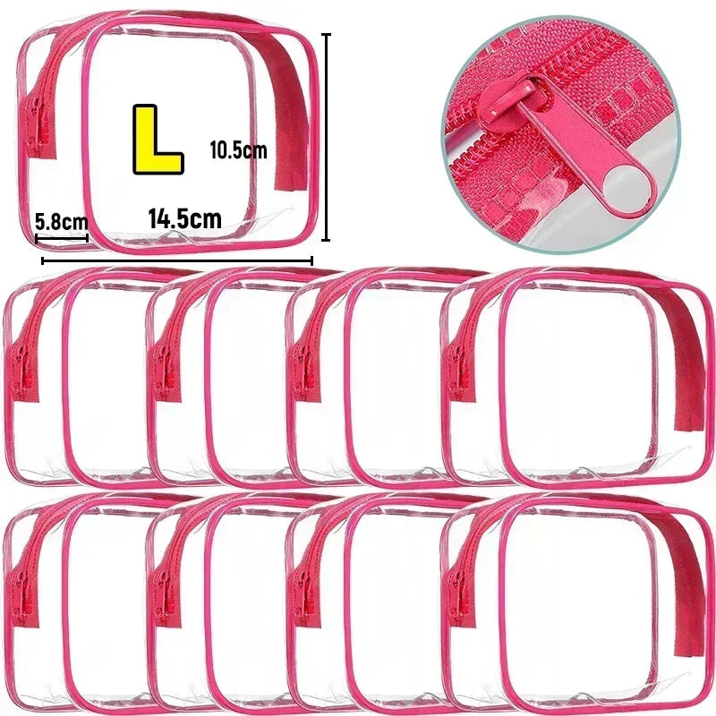 1/20pcs Transparent PVC Storage Travel Organizer Clear Makeup Bag Beautician Cosmetic Bag Beauty Case Toiletry Bag Wash Bags