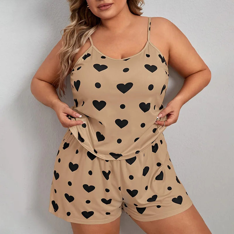 Big Size Summer Pajamas Plus Size Women Pijama Set Sexy Women Sleeveless Sleepwear Woman Women's Sleep Lounge Underwear