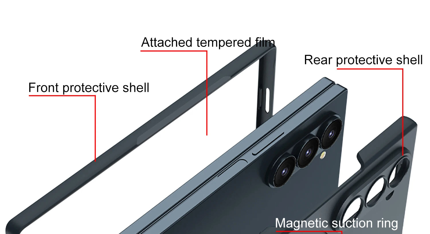 Magnetic Wireless Charging Phone Case For Samsung Galaxy Z Fold 7 6 5 Ultra-thin With Glass Film Z Fold7 Fold6 Protective Cover