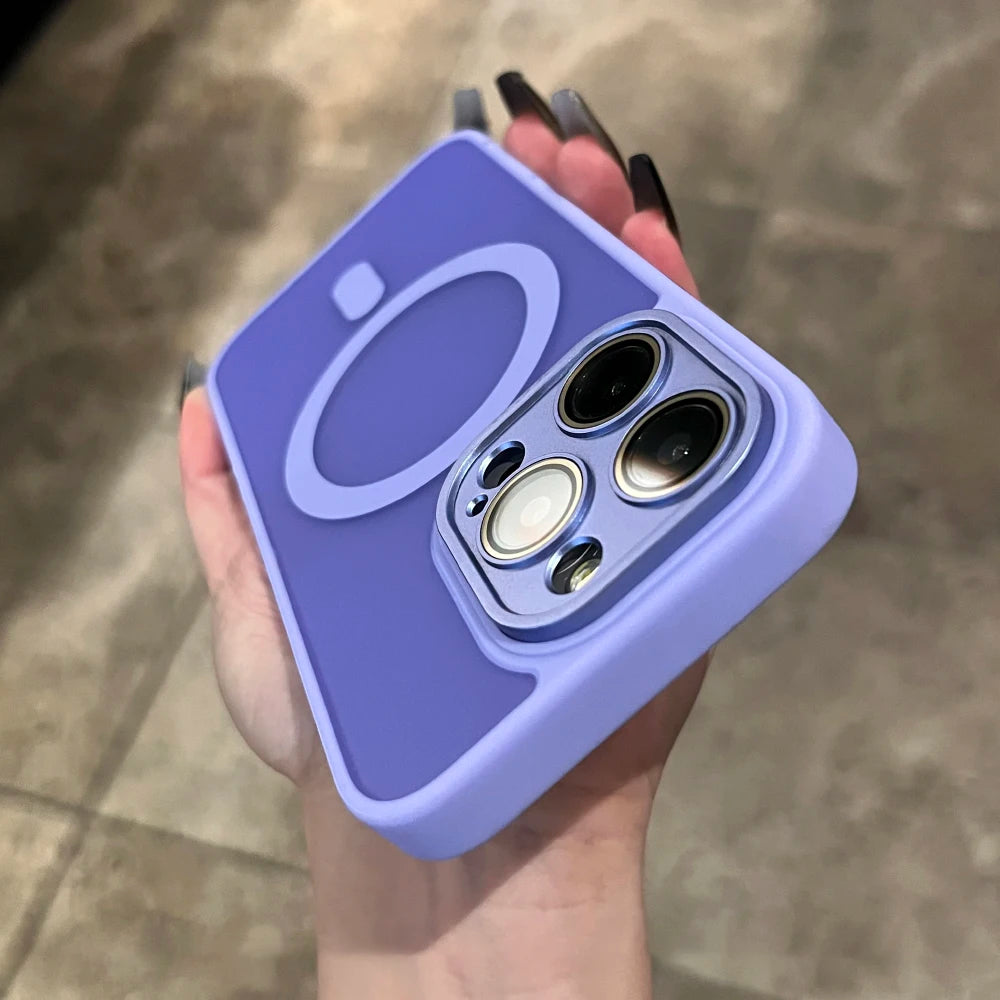 Matte For Magsafe Magnetic Case For iPhone 16 15 Pro Max 14 13 12 11 Frosted Translucent Wireless Charge Shockproof Bumper Cover