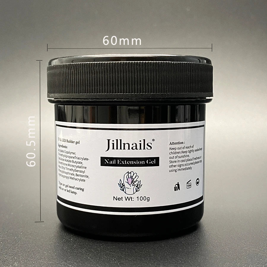 Jillnails 100g Shimmer Rose Milky White Pink Builder Nail Gel for Nails Extensions Self Leveling