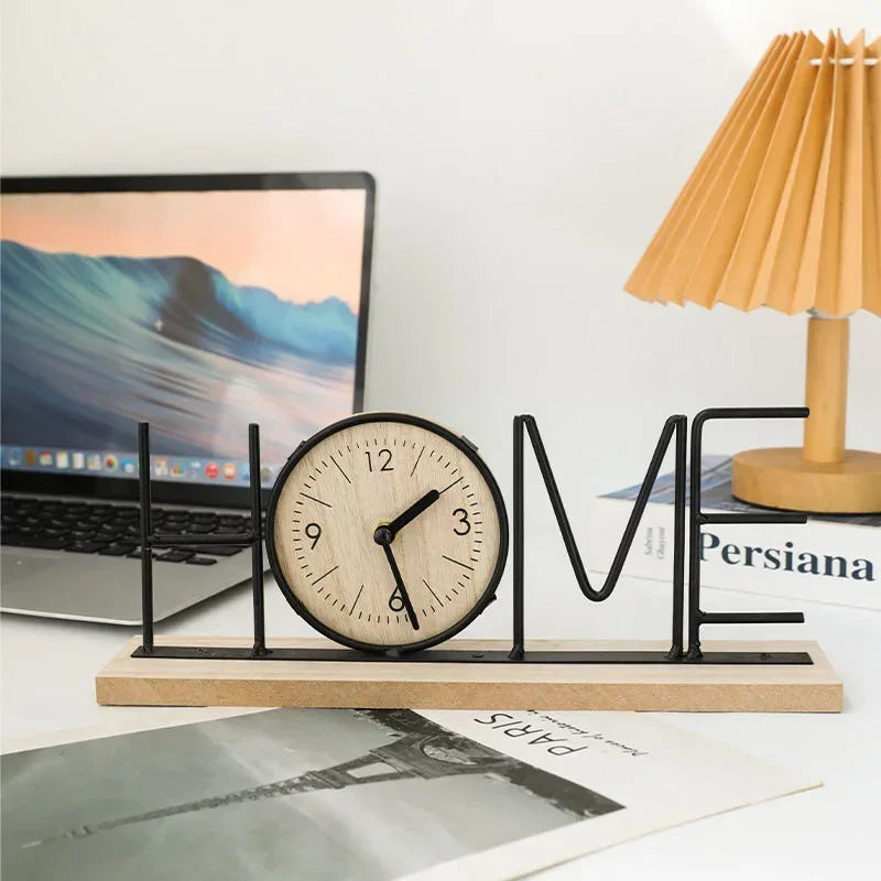 Multifunction Desktop Clock Holiday Party Background Decoration Supplies for Home Bedroom Living Room Decoration Gift