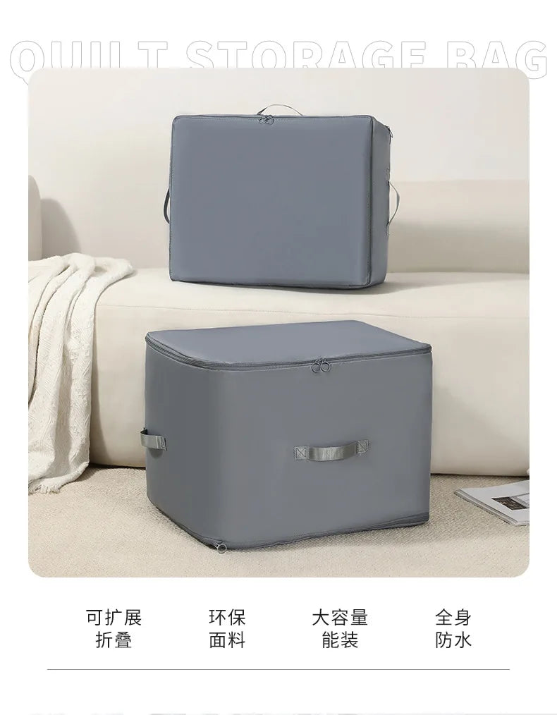 SRETNO Large Capacity Cotton Quilt Compression Storage Bag for Moving and Traveling Organizing Bag for Home Dust Pre Organizador