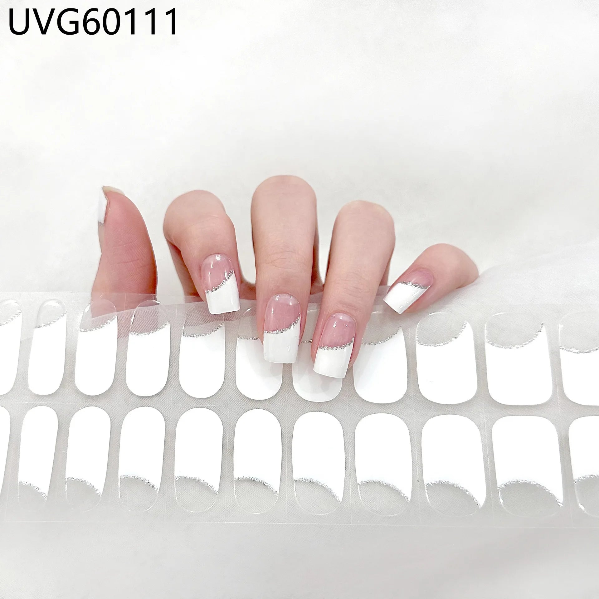 20/22tipsChristmas Semi Cured Nail Sticker UV Led Lamp Semi Cured Gel Design Nail Decals Waterproof Nail Stickers Nail Manicure
