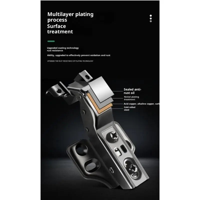 Universal Heavy-Duty Aluminum Frame Glass Door Hinge for Bathroom Kitchen Display & Storage Cabinets - Hidden Installation