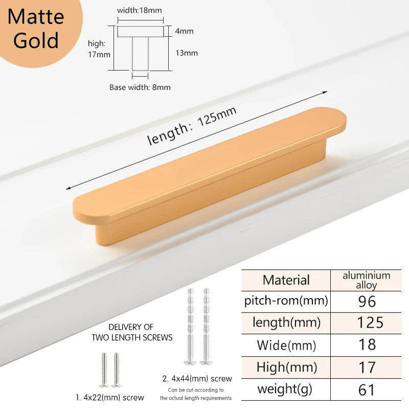 Modern style wardrobe cabinet bathroom cabinet black pulls drawer handles furniture cupboard aluminum alloy handle