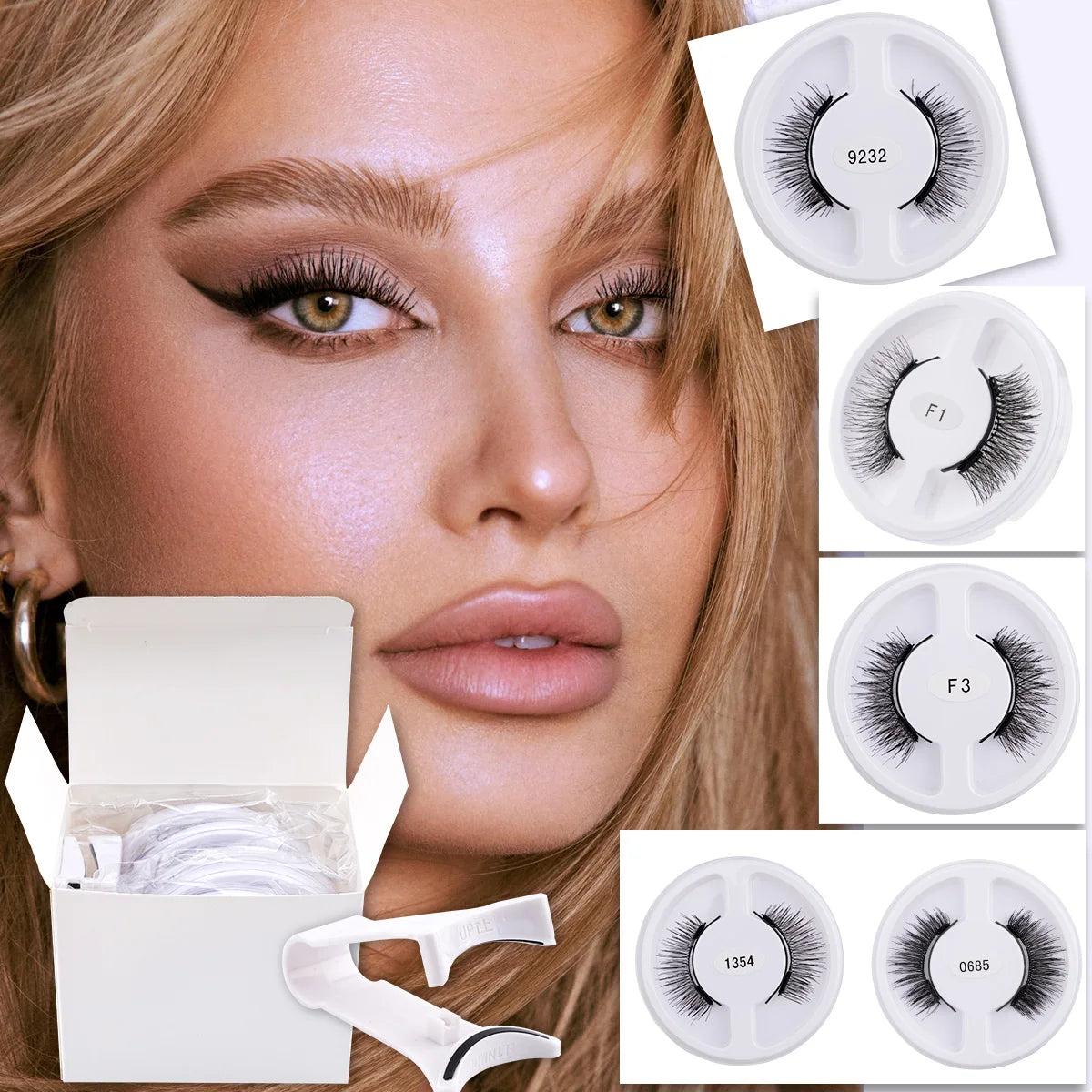 YSDO Upgrade Magnetic False Eyelashes 5 pair Set Eyelash Extension 3D Natural Lashes 3-Step Press On Fake Lash Handmade EyeLash
