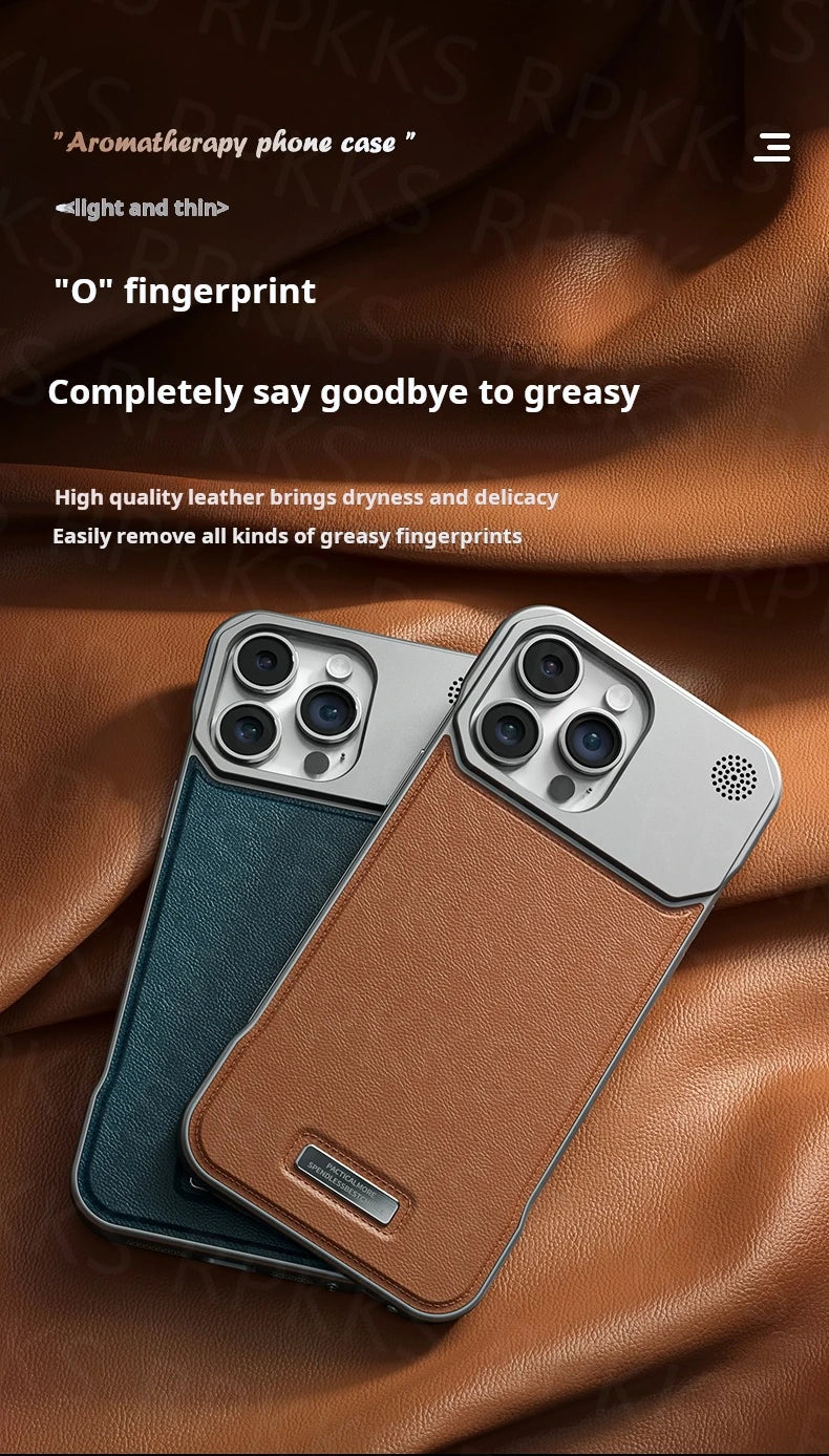 Luxury For Magsafe Magnetic Business Aromatherapy Case for iPhone 16 15 14 Plus 13 12 11 Pro Max  Frameless Armor Leather Cover