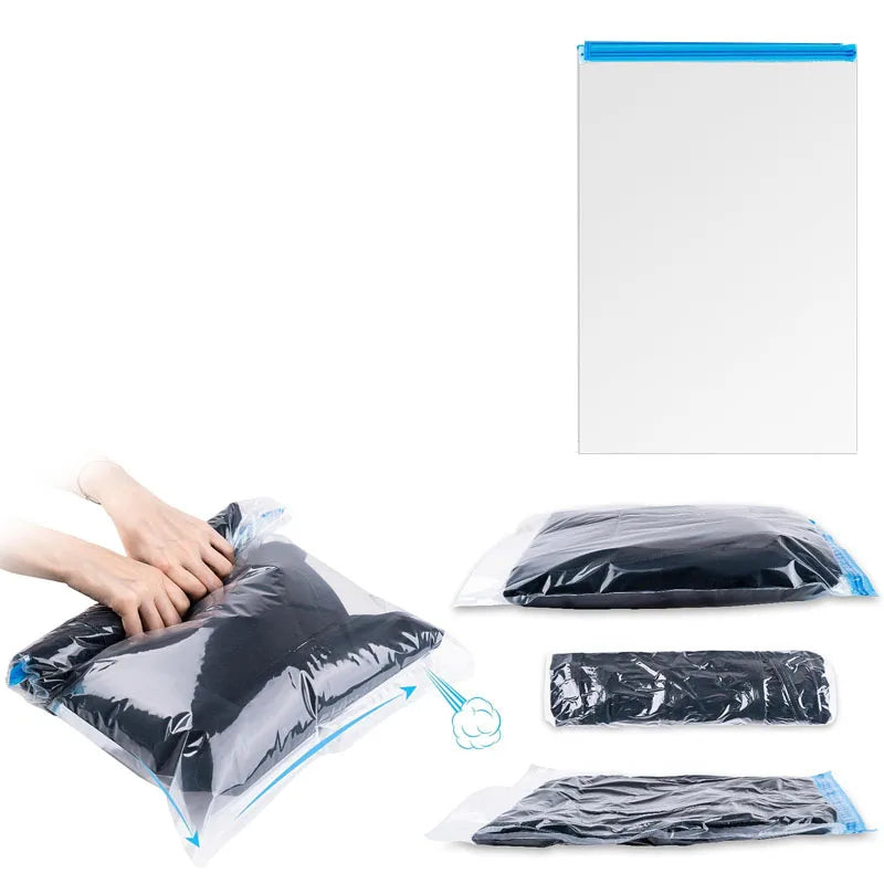 5-pieces Hand Roll Vacuum Compression Bag, Clothing Duvet Cover Storage Bag Business Travel No Need for Vacuum Compression Bag
