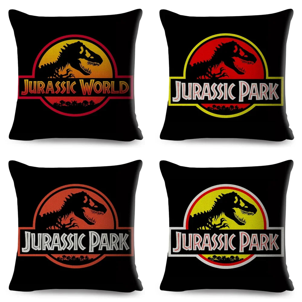 50 style Jurassic Park Logo Cushion Cover for Sofa Home Children Room Decor Dinosaur Print Pillowcase Polyester Pillow Case