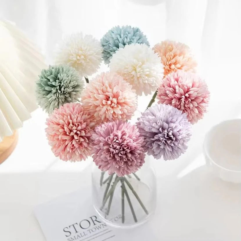 1/2Pcs Silk Artificial Flowers Hydrangea Chrysanthemum Home Decor Outdoor Garden Wall Wedding Bridal Bouquets Festival DIY Gifts