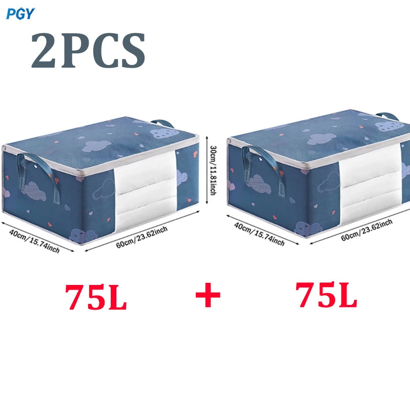 4/2/1PCS Big Capacity Quilt Clothes Duvet Blanket Storage Bag Organizer Sorting Bags Dustproof Closet Under-Bed Moisture Proof