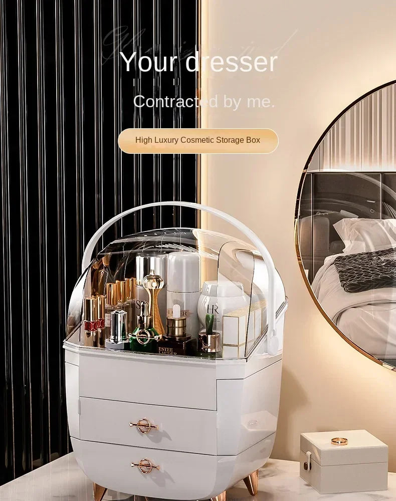 Cosmetic Storage Box Makeup Box Large Capacity Dustproof Desktop Drawer Make Up Drawer Container Jewelry Lipstick Boxs Organizer