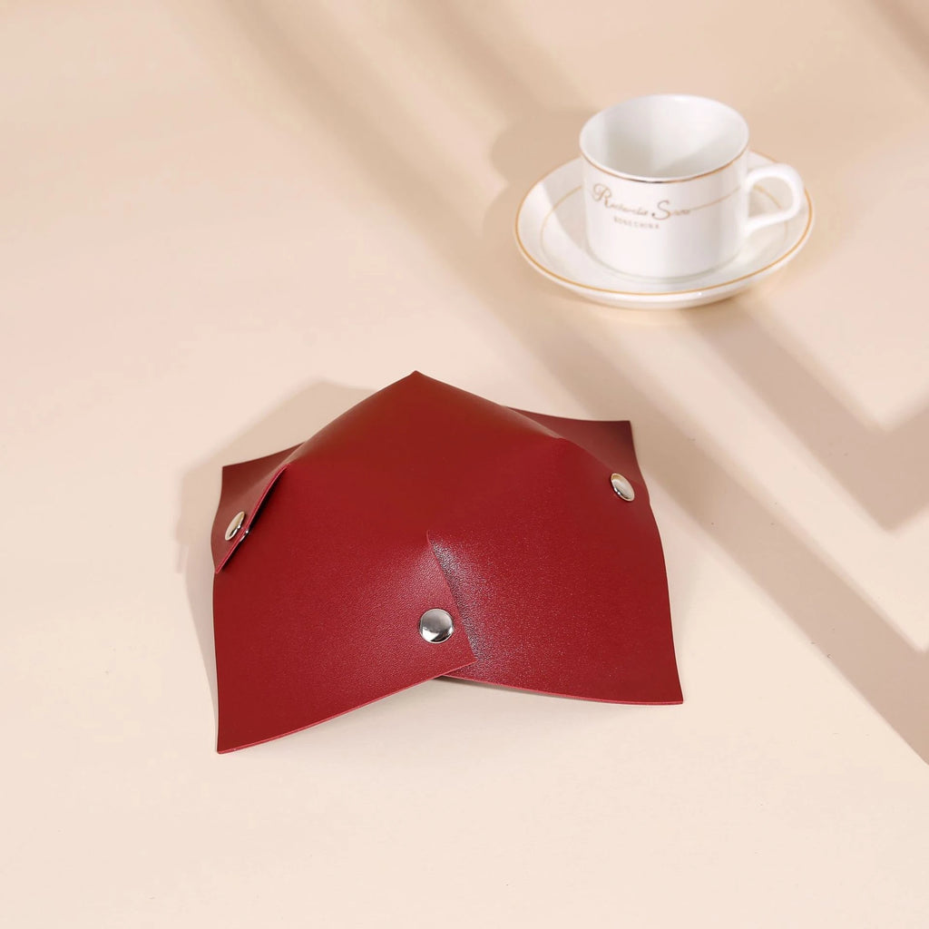 Leather Desktop Storage Box for Living Room Coffee Table Entrance Hall Home Folding Cosmetic Organizer Miscellaneous Items