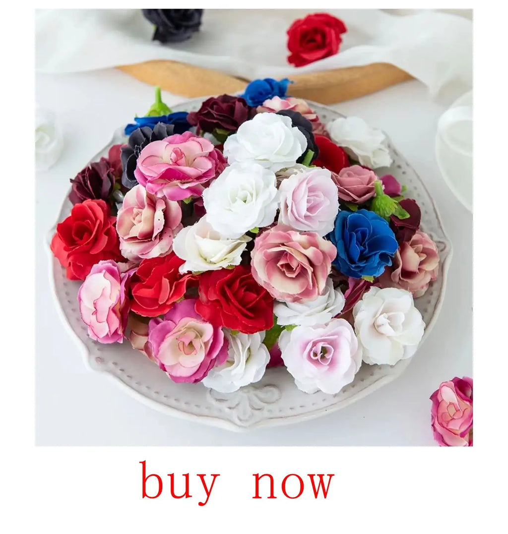 Silk rose Artificial Flowers Wedding Home Garden Decoration bride Bouquet Diy gift Scrapbooking Wreaths wall Photography prop