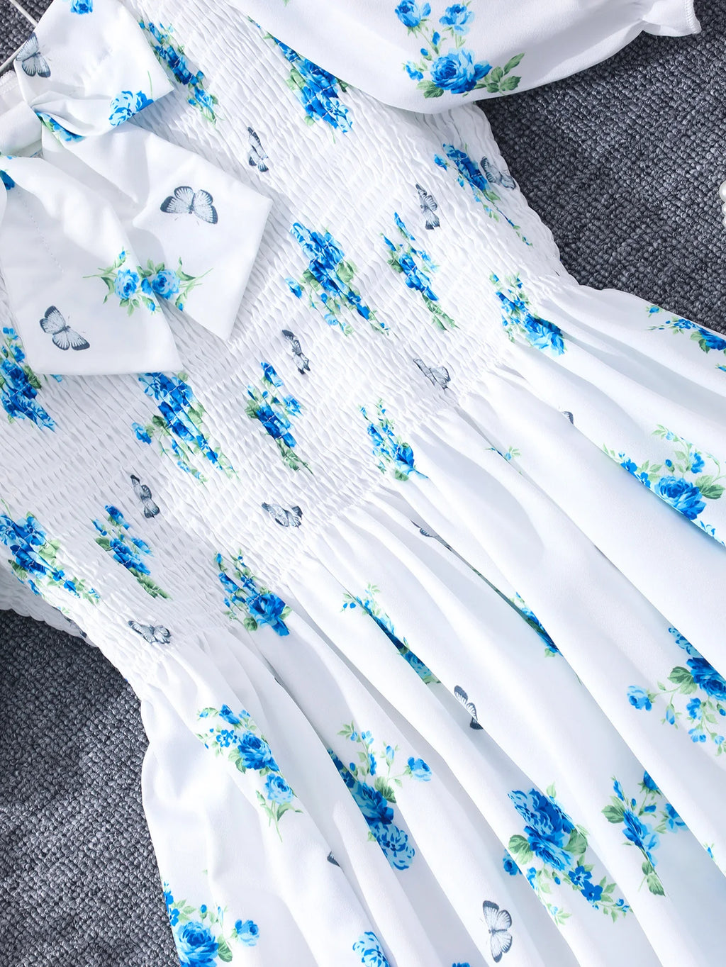 New Children Clothes Teen Girl Dresses Summer Blue Floral Long Big Kids Party Dress Fashion Elegant Pretty 13 14 15 16Yrs Old