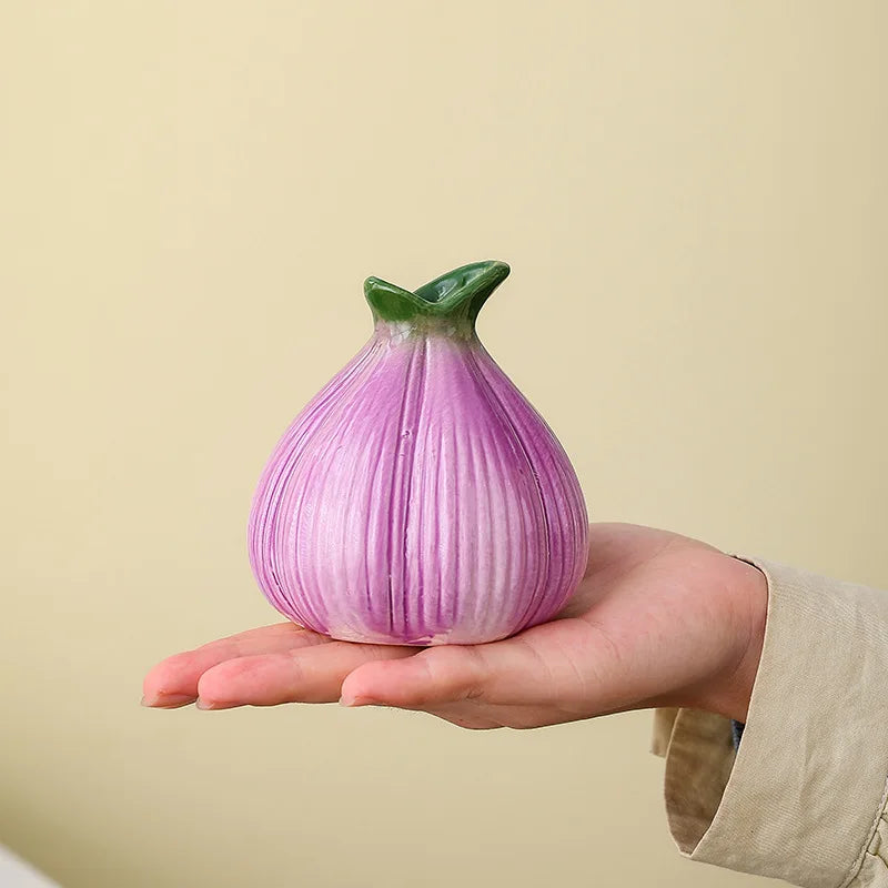 Onion Shaped ceramic Small Vase Living Room Flower Arrangement Hydroponic Planting Flower Pot Modern Desktop Vase Decorations