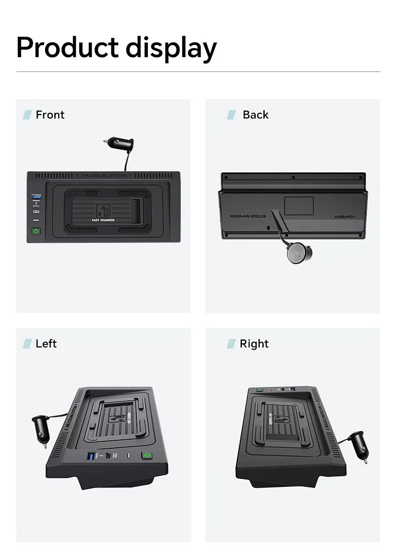 For BMW X5 F15 X6 F16 2014 2015 2016 2017 2018 15W Car QI wireless charger fast phone charger charging holder accessories