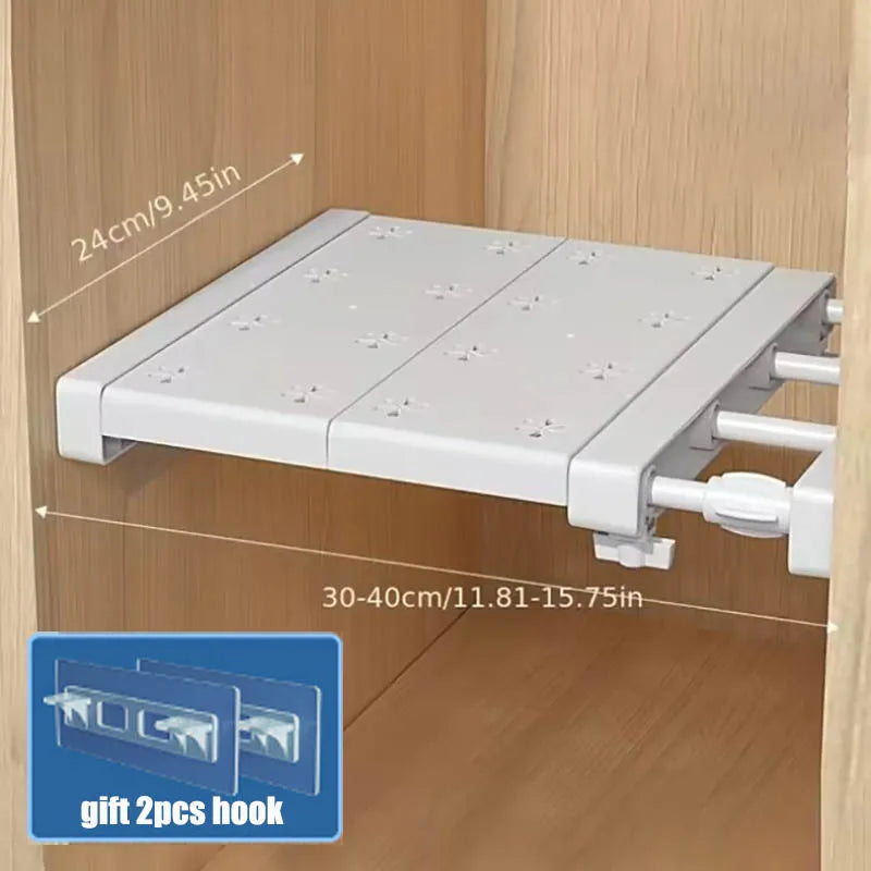 Expandable Divider Punch-free Retractable Layers Board for Wardrobe Storage Kitchen and Bathroom Shelf Dormitory Dividers