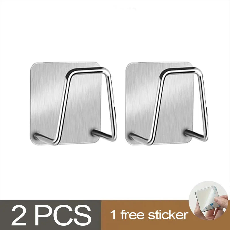 Kitchen 304Stainless Steel Sink Shelf Sponges Storage Holde Adhesive Drain Drying Rack Wall Hooks Storage Organizer Accessories