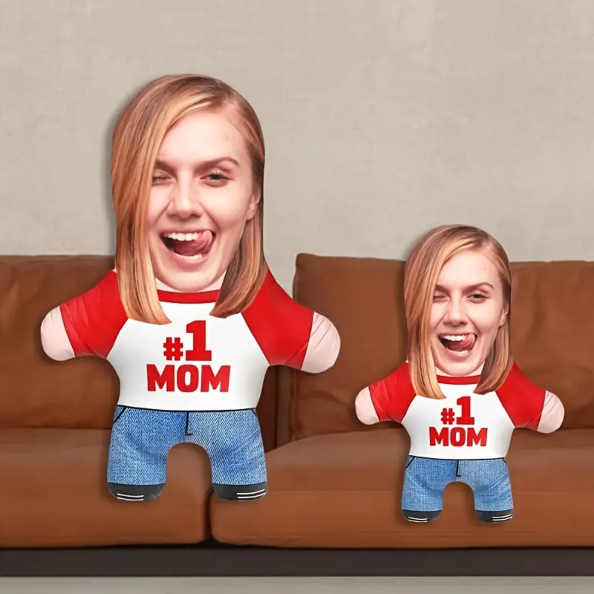 Customized "First Mom" face portrait home throw pillows, DIY double-sided printed cushions, essential gifts for Mother's Day